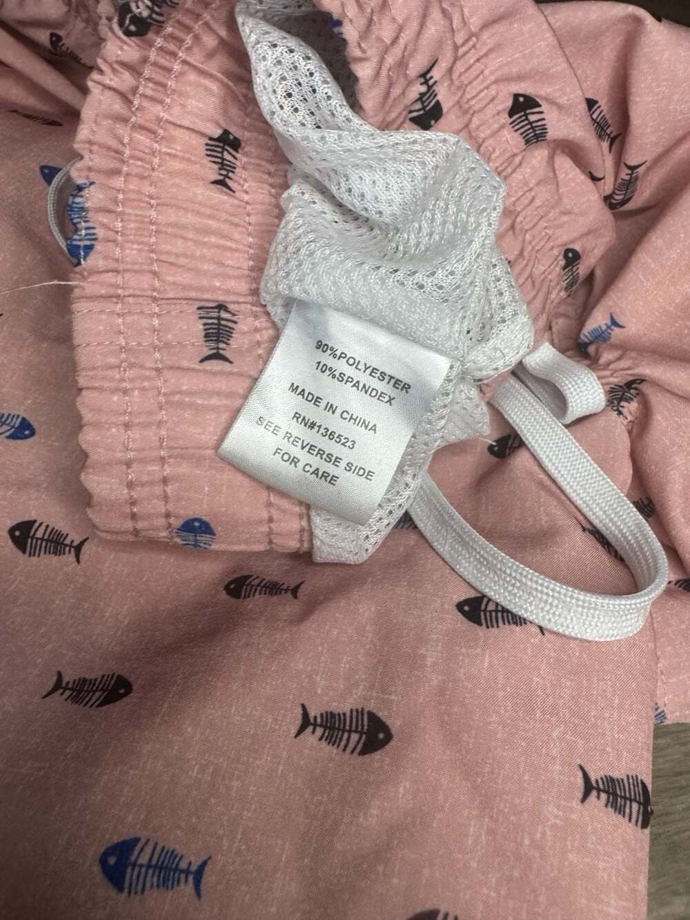 Brooklyn Cloth Surf Ave Swim Trunk Size M Pink Fish Bones - Picture 4 of 5